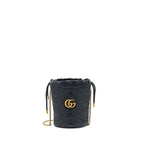 GUCCI GG MARMONT MINI BUCKET BLACK GHW