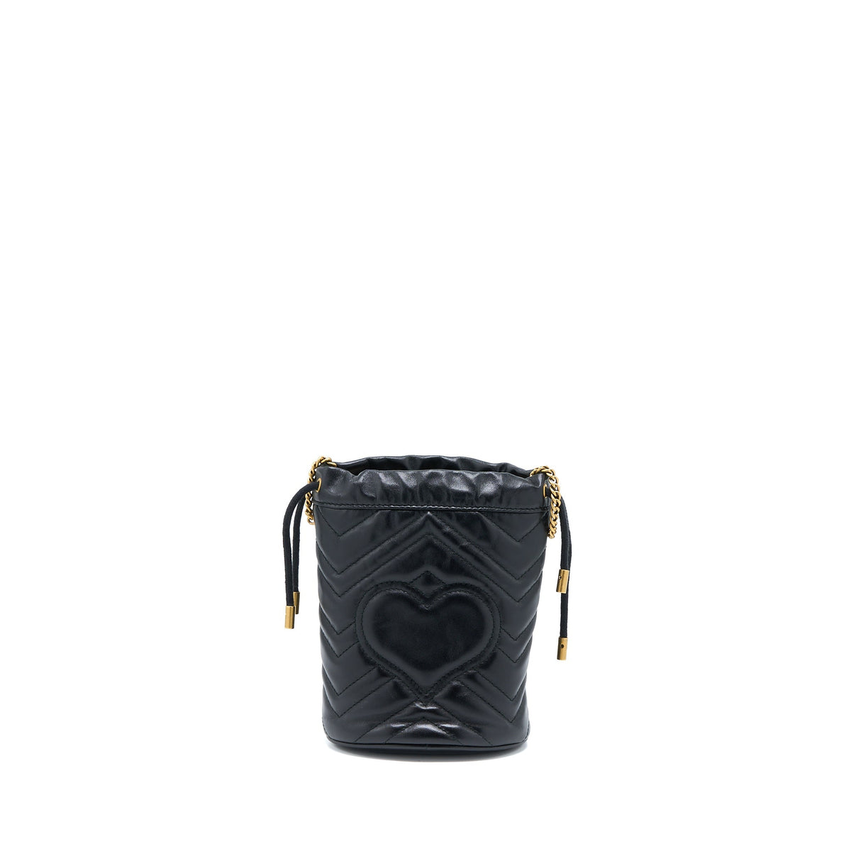 GUCCI GG MARMONT MINI BUCKET BLACK GHW