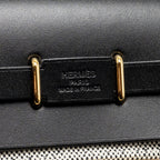 Hermes Herbag Mini Canvas/Hunter Leather Ecru-Noir/Noir GHW