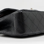 CHANEL SMALL CLASSIC DOUBLE FLAP BAG CAVIAR BLACK SHW (MICROCHIP)