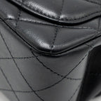 CHANEL MINI SQUARE FLAP BAG LAMBSKIN BLACK LGHW (MICROCHIP)