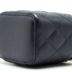 CHANEL SMALL VANITY WITH CHAIN NAVY BLUE WITH LGHW