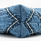 CHANEL SMALL 22 BAG DENIM BLUE/WHITE SHW (MICROCHIP)