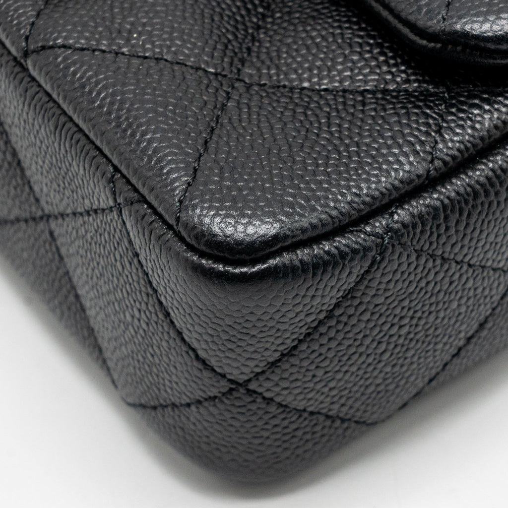 CHANEL COCO LOVE MINI FLAP BAG ADJUSTABLE CHAIN CAVIAR BLACK GHW (MICROCHIP)