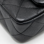 CHANEL COCO LOVE MINI FLAP BAG ADJUSTABLE CHAIN CAVIAR BLACK GHW (MICROCHIP)