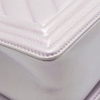 Chanel medium boy bag chevron Lambskin iridescent lilac SHW