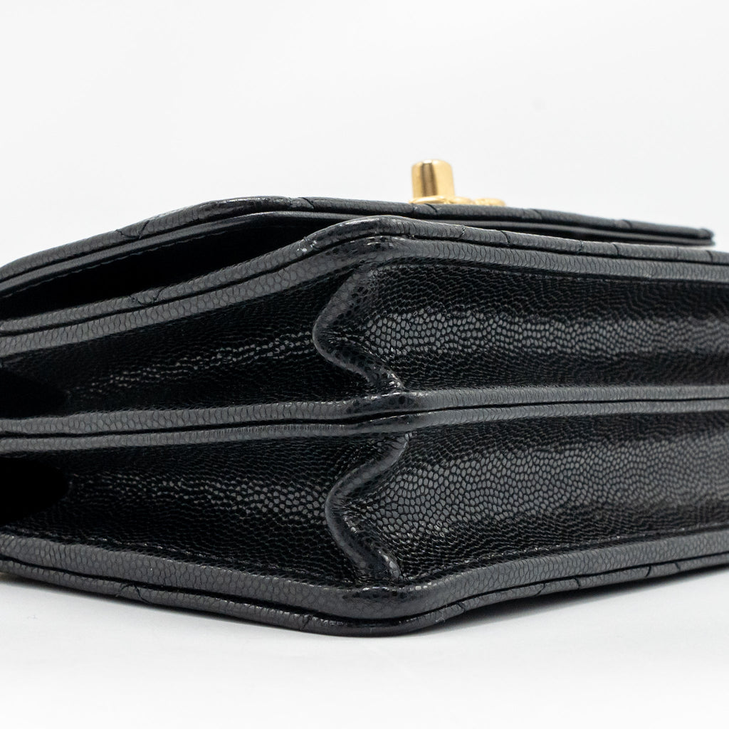 Chanel 23a mini wallet on chain caviar black GHW (microchip)
