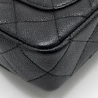 CHANEL COCO LOVE MINI FLAP BAG ADJUSTABLE CHAIN CAVIAR BLACK GHW (MICROCHIP)