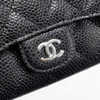 CHANEL CLASSIC FLAP CARD HOLDER CAVIAR BLACK SHW (MICROCHIP)