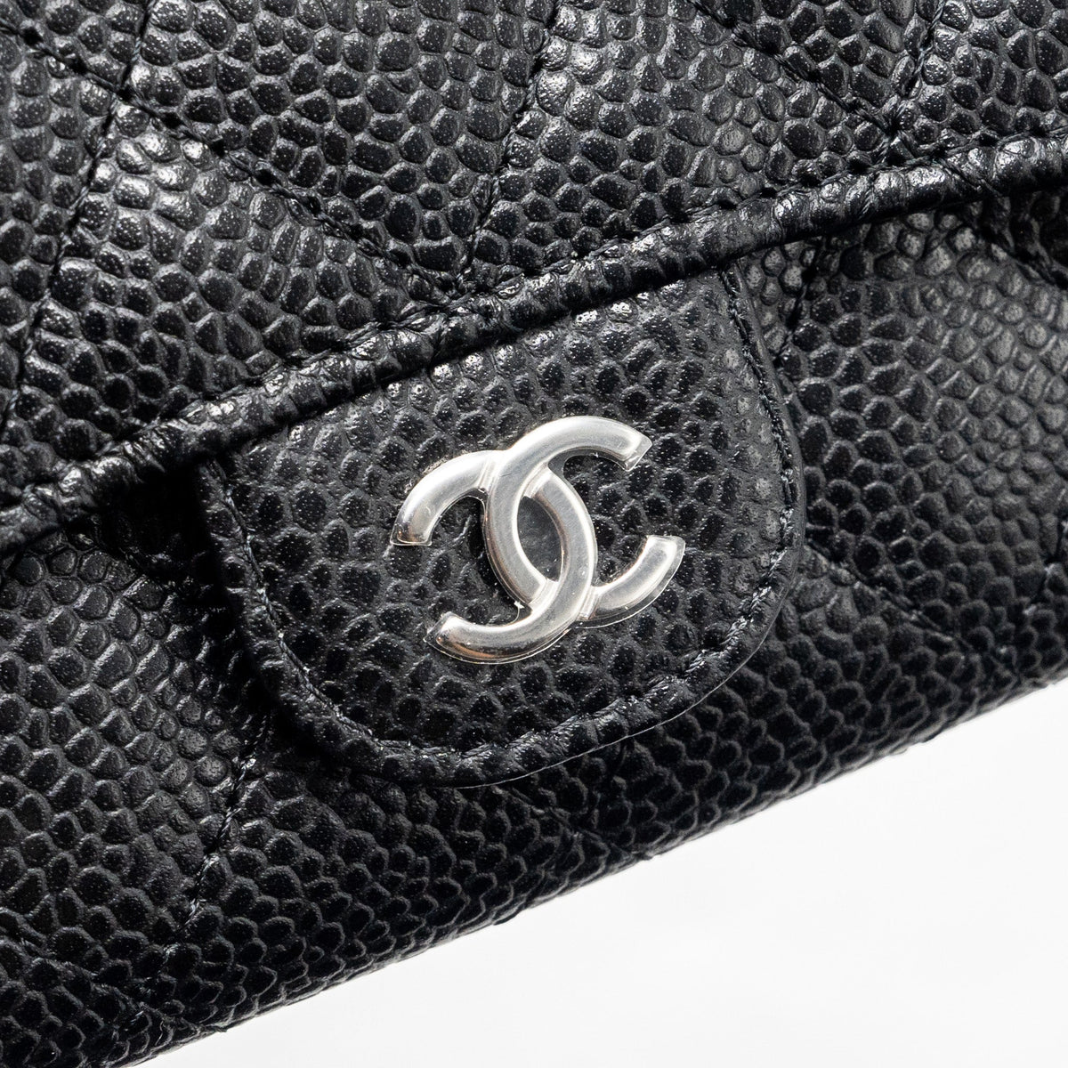 CHANEL CLASSIC FLAP CARD HOLDER CAVIAR BLACK SHW (MICROCHIP)