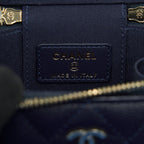 CHANEL SMALL VANITY WITH CHAIN NAVY BLUE WITH LGHW