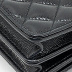 Chanel 23a mini wallet on chain caviar black GHW (microchip)