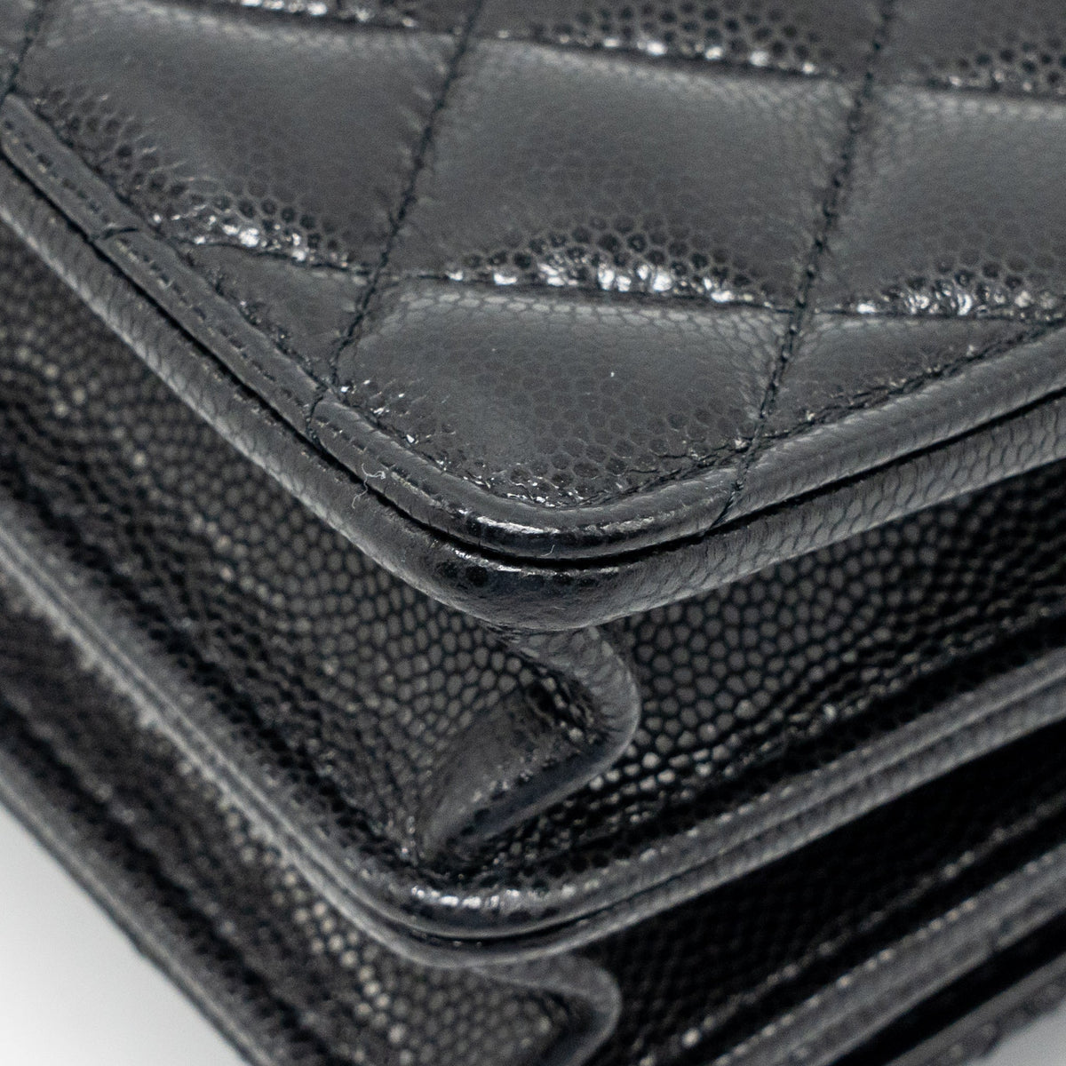 Chanel 23a mini wallet on chain caviar black GHW (microchip)
