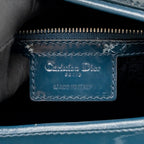 Dior Large Lady Dior Cannage Patent Blue SHW