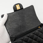 CHANEL TOP HANDLE MINI RECTANGULAR FLAP BAG CAVIAR BLACK GHW