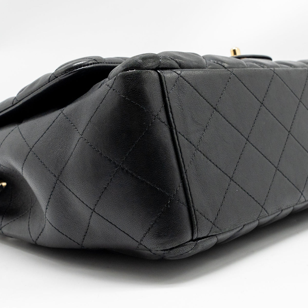 CHANEL MAXI SINGLE FLAP BAG LAMBSKIN BLACK GHW