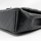 CHANEL MAXI SINGLE FLAP BAG LAMBSKIN BLACK GHW