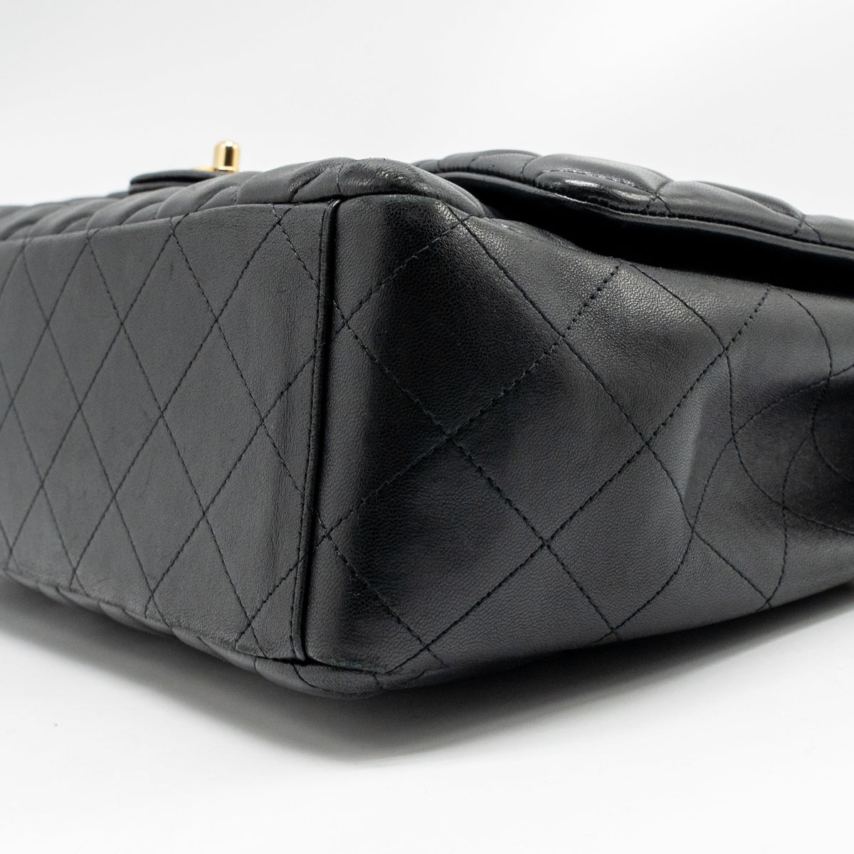 CHANEL MAXI SINGLE FLAP BAG LAMBSKIN BLACK GHW