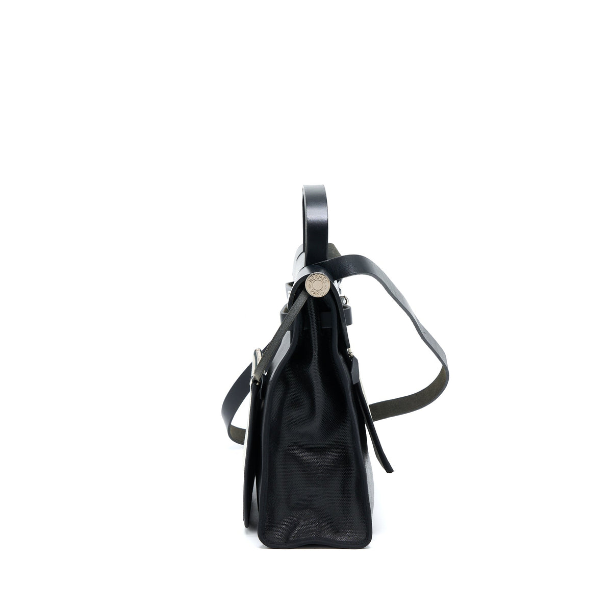 HERMES HERBAG ZIP 31 CANVAS/LEATHER BLACK SHW