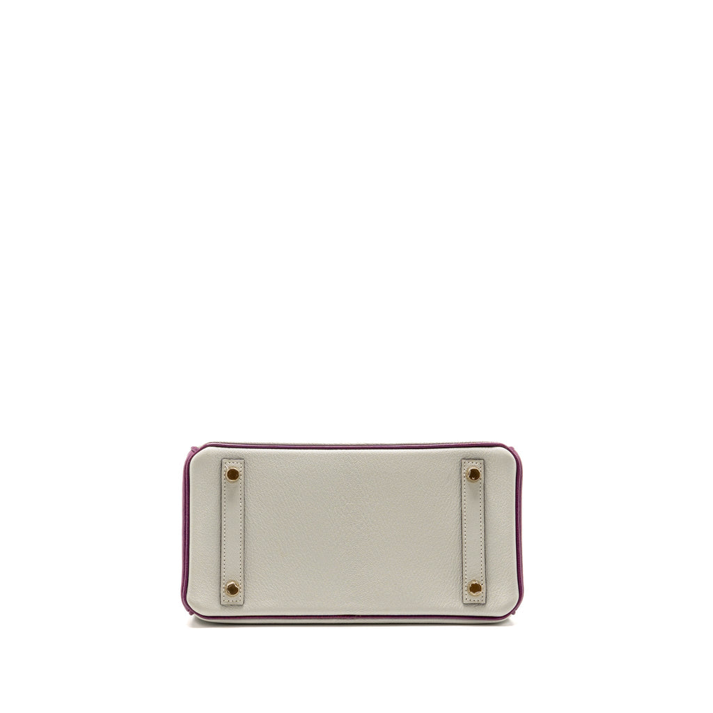 Hermes Birkin 25 Special Order Chèvre Mysore Gris Perle/Anemone LGHW