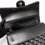 CHANEL MAXI CLASSIC DOUBLE FLAP BAG LAMBSKIN BLACK GHW