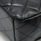 CHANEL MAXI SINGLE FLAP BAG LAMBSKIN BLACK GHW