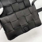 BOTTEGA VENETA SMALL CASSETTE BAG LAMBSKIN BLACK GHW