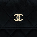 CHANEL VELVET PEARL CRUSH MINI BELT BAG BLACK WITH LGHW