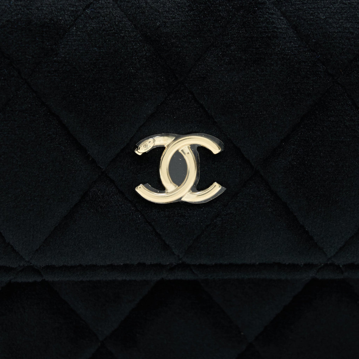 CHANEL VELVET PEARL CRUSH MINI BELT BAG BLACK WITH LGHW