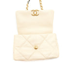 CHANEL SMALL 19 BAG 19K SHINY GOATSKIN BEIGE GHW
