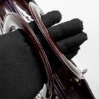 DIOR LARGE LADY DIOR PATENT BURGUNDY SHW