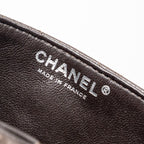 CHANEL EAST WEST CLASSIC QUILTED FLAP BAG CAVIAR CHOCOLATE SHW
