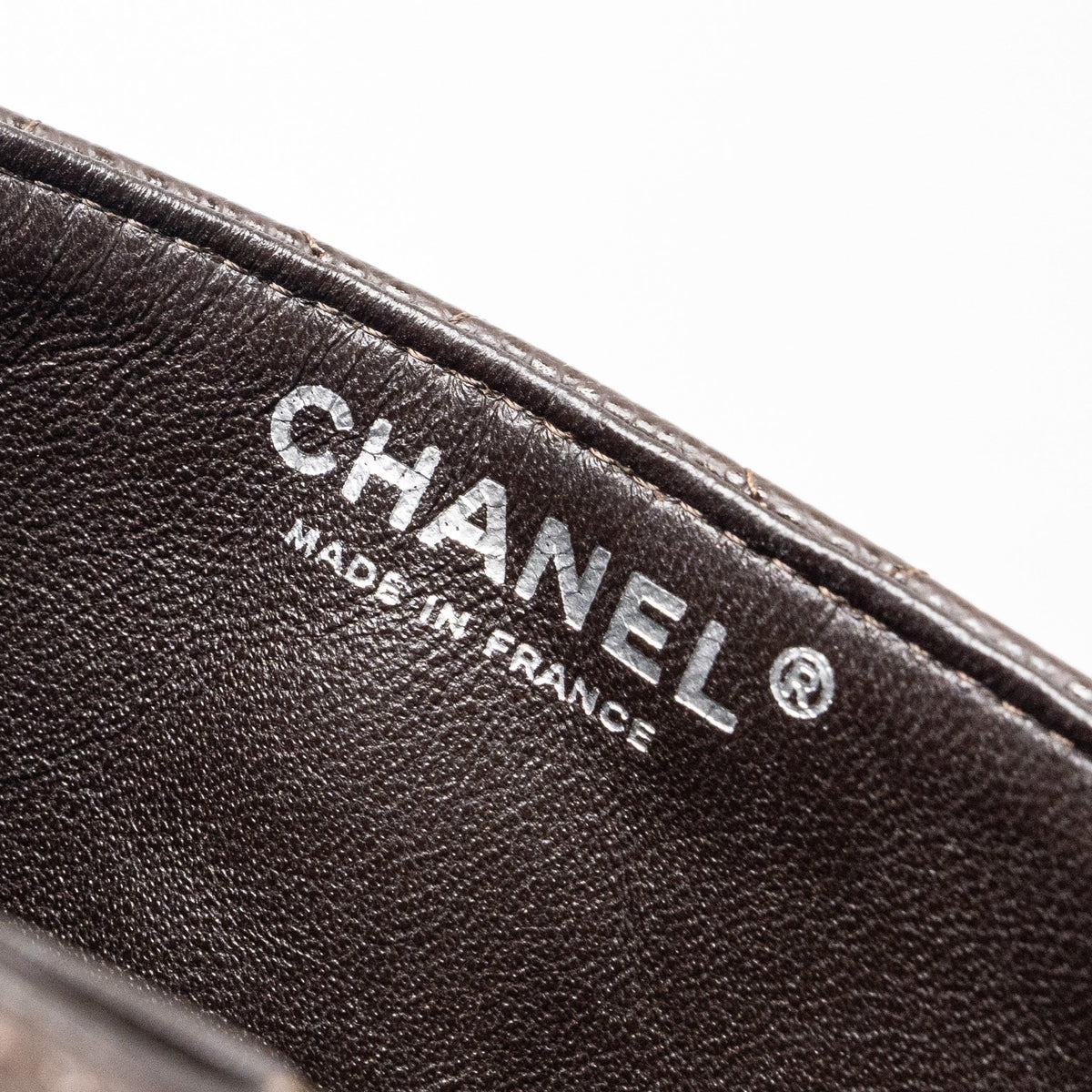 CHANEL EAST WEST CLASSIC QUILTED FLAP BAG CAVIAR CHOCOLATE SHW