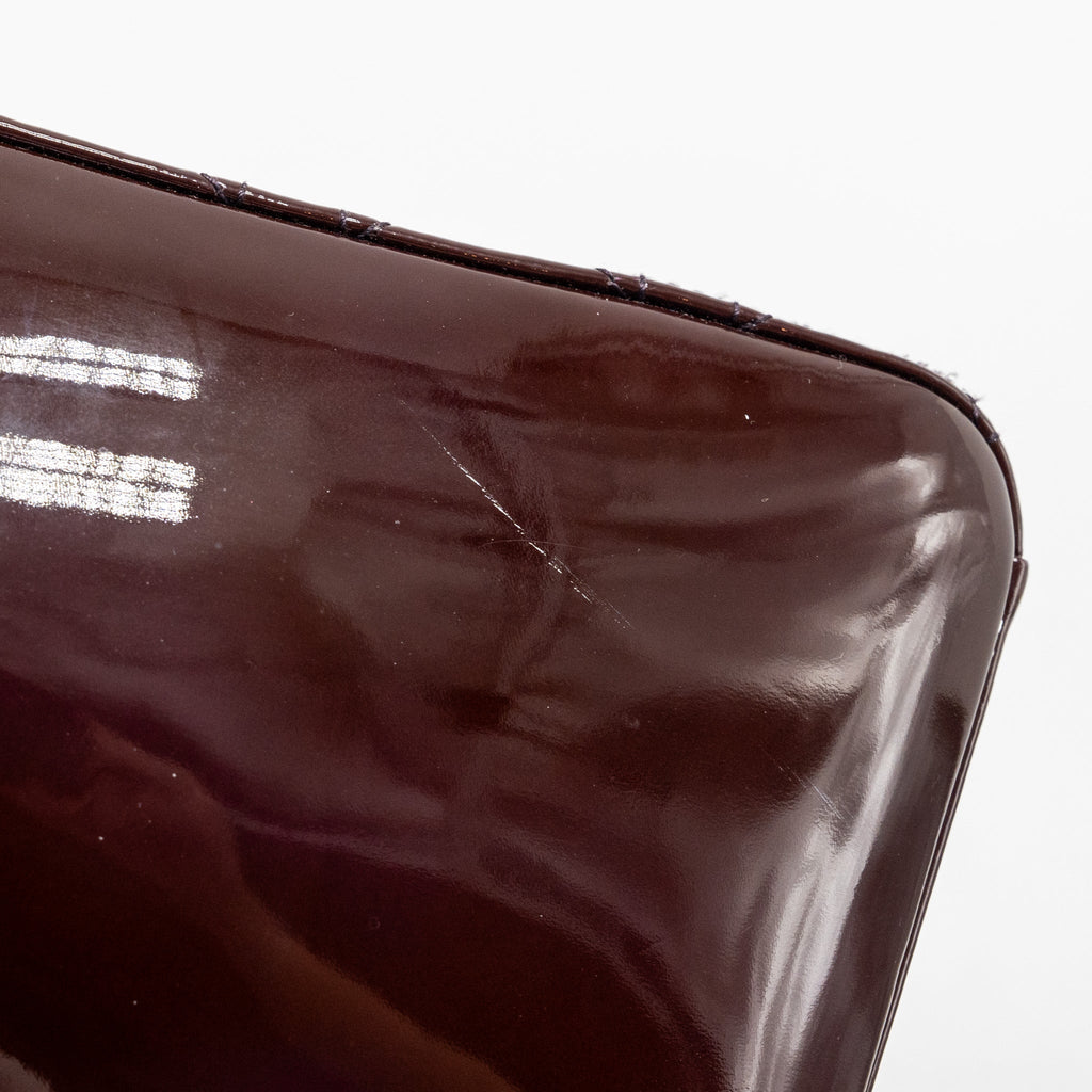 DIOR LARGE LADY DIOR PATENT BURGUNDY SHW