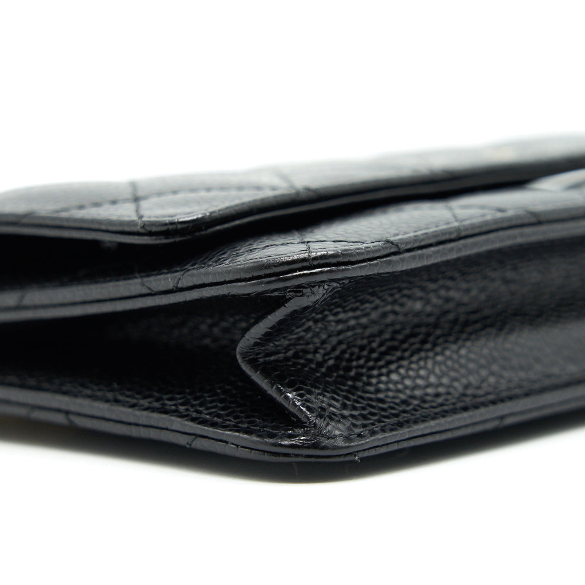 CHANEL WALLET ON CHAIN CAVIER BLACK WITH GHW