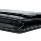 CHANEL WALLET ON CHAIN CAVIER BLACK WITH GHW