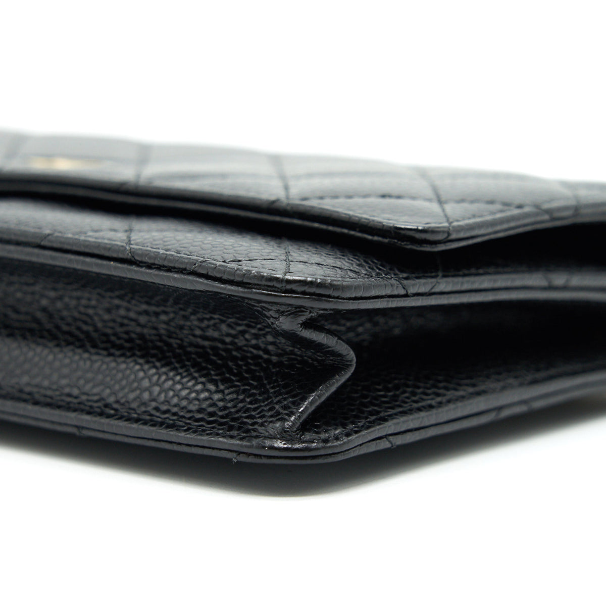 CHANEL WALLET ON CHAIN CAVIER BLACK WITH GHW