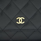 CHANEL WALLET ON CHAIN CAVIER BLACK WITH GHW