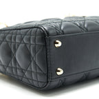 DIOR MINI LADY DIOR LAMBSKIN BLACK WITH GHW