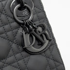 DIOR MINI LADY DIOR ULTRAMATTE CANNAGE CALFSKIN SO BLACK