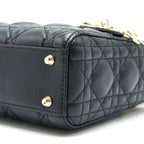 DIOR MINI LADY DIOR LAMBSKIN BLACK WITH GHW
