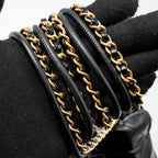 CHANEL MINI 22 BAG SHINY CALFSKIN BLACK GHW (MICROCHIP)
