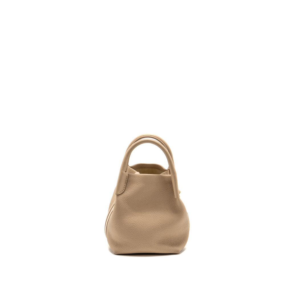 Loro Piana Micro Bale Tote Bag Grained Calfskin Beige SHW