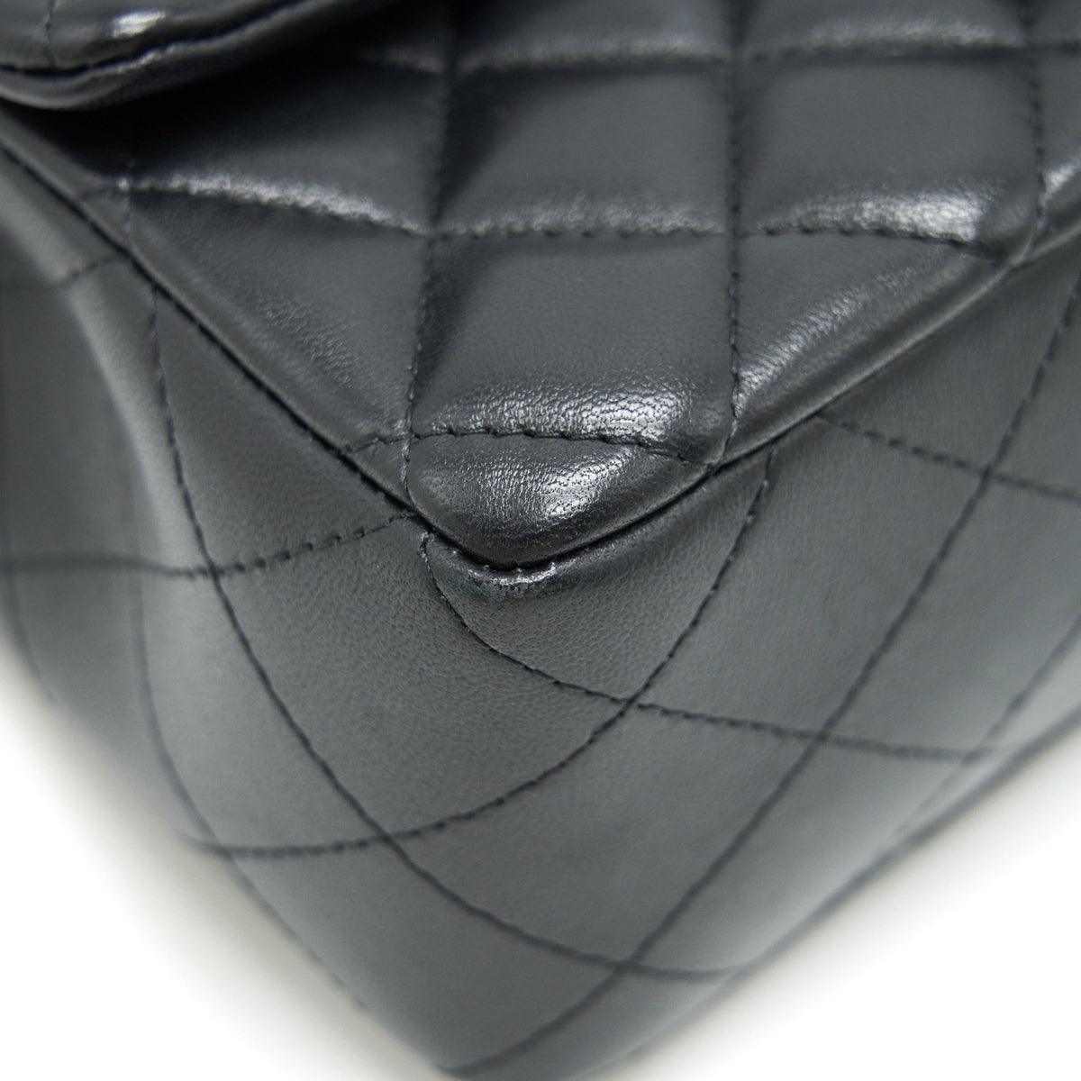 CHANEL LAMBSKIN RECTANGULAR MINI FLAP BAG IN BLACK SHW