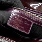DIOR LARGE LADY DIOR PATENT BURGUNDY SHW