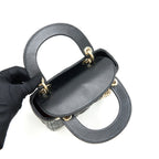 DIOR MINI LADY DIOR LAMBSKIN BLACK WITH GHW