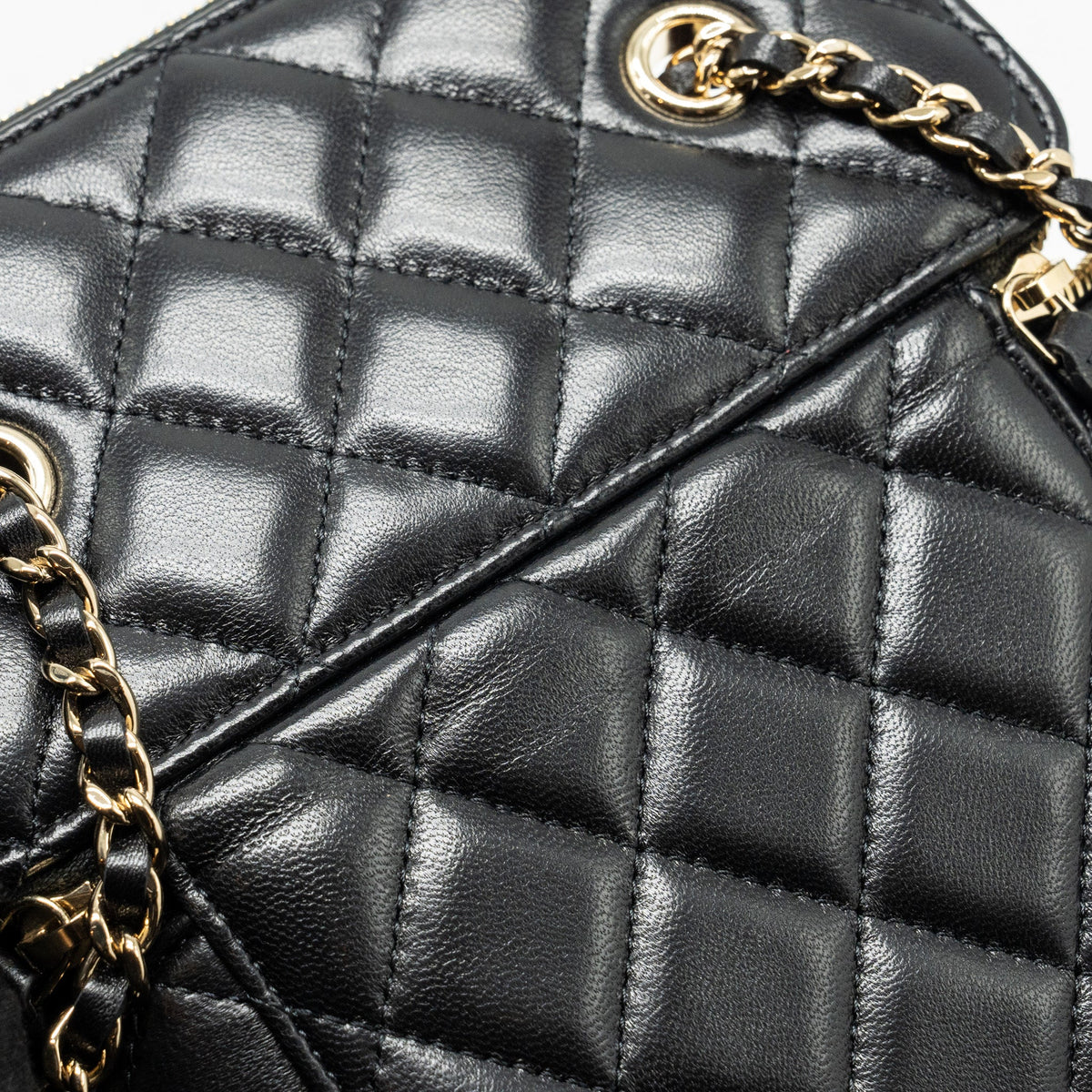 CHANEL LONG VANITY CASE LAMBSKIN BLACK LGHW