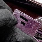 DIOR LARGE LADY DIOR PATENT BURGUNDY SHW