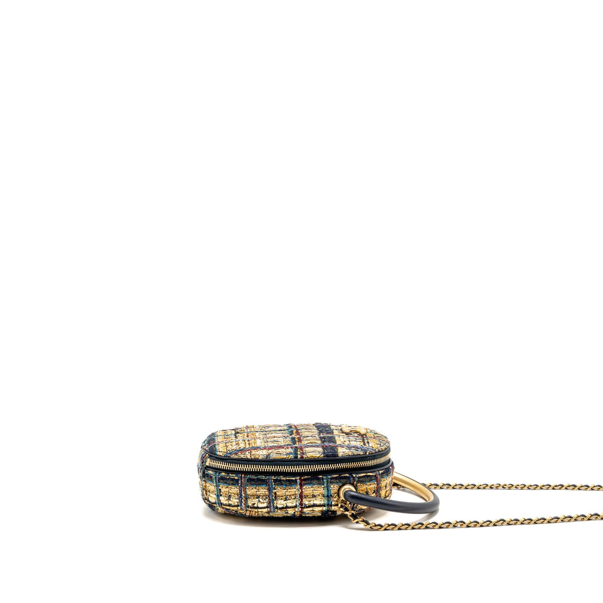 Chanel 19A Egypt Oval Camera Case Tweed Multicolour GHW