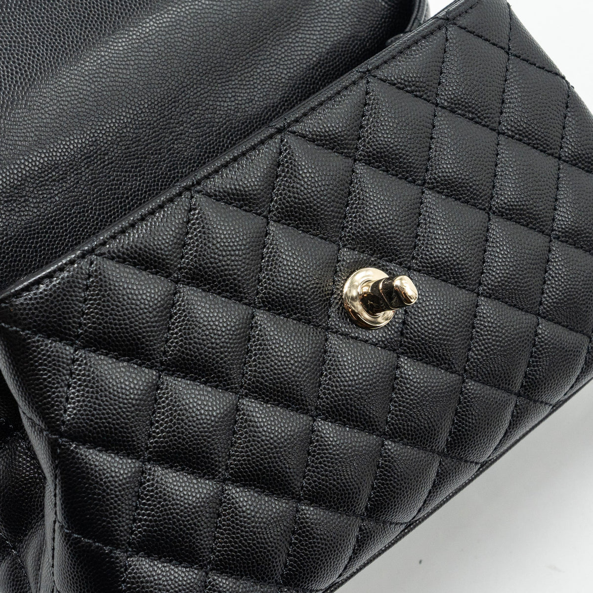 CHANEL SMALL COCO HANDLE CAVIAR BLACK LGHW (MICROCHIP)